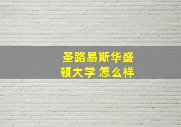 圣路易斯华盛顿大学 怎么样